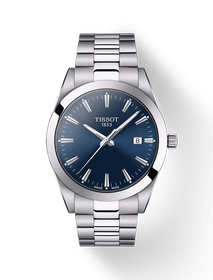 Vista frontal del reloj Tissot Gentleman 40mm con sombra