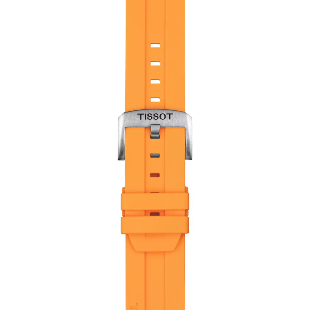Zoom on Tissot Official Orange Silicone Strap Lugs 22 mm