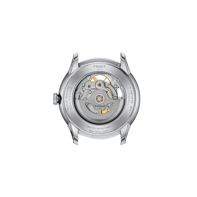 Back view of the watch case Tissot Chemin Des Tourelles Skeleton 39mm