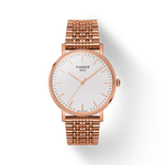 Vorderansicht der Uhr Tissot Everytime 38mm mit Schatten
