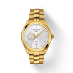 Front view of the watch Tissot PR 100 Dual Time with shadow