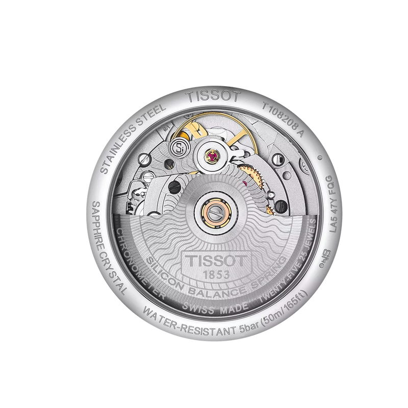 Back view of the watch case Tissot Ballade Powermatic 80 COSC Lady