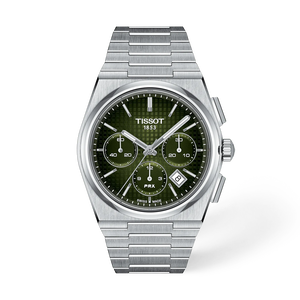 Front view of the watch Tissot PRX 42mm with shadow