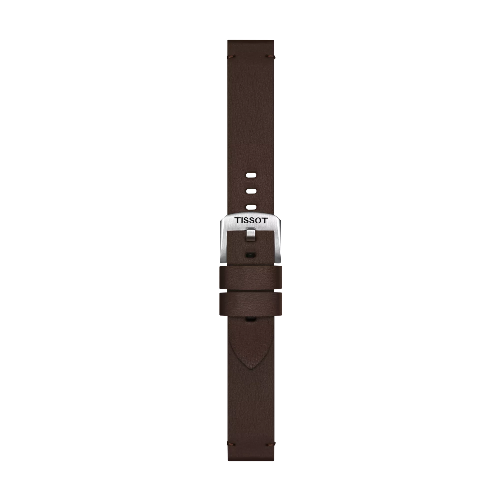 Front view of Tissot Kahverengi Sentetik Kayış Boynuz Aralığı 18 mm