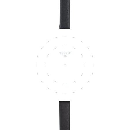 Focus on the lugs of Tissot Official Black Leather Strap Lugs 09 mm