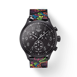 Front view of the watch Tissot Chrono XL Special Edition Roglic with shadow