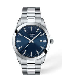 Front view of the watch Tissot Gentleman 40mm with shadow