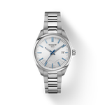 그림자가 있는 티쏘 PR 100 융프라우 쿼츠 34mm 시계의 전면 보기