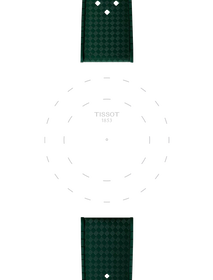 Focus on the lugs of Tissot Official Green Rubber Strap Lugs 20mm