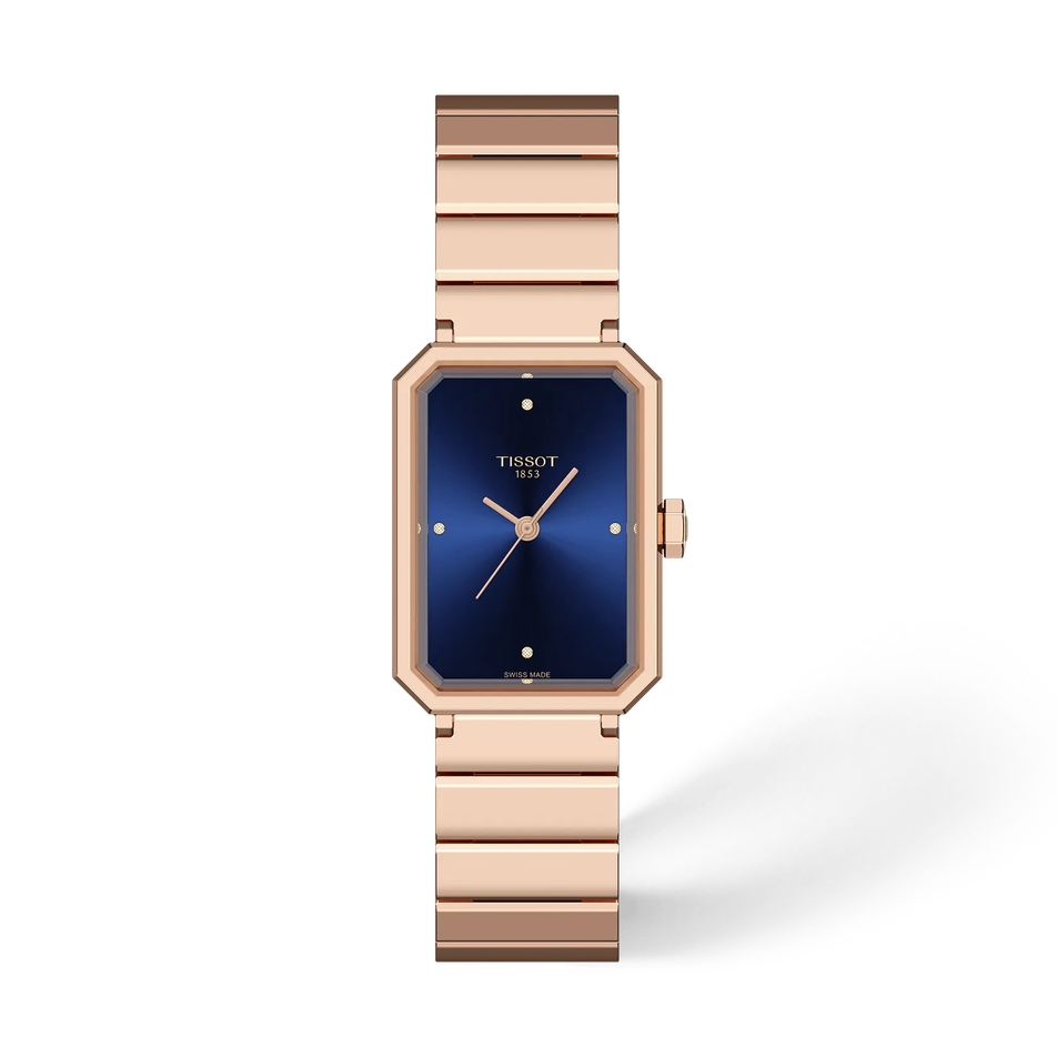 Front view of the watch Tissot SRV 30mm with shadow