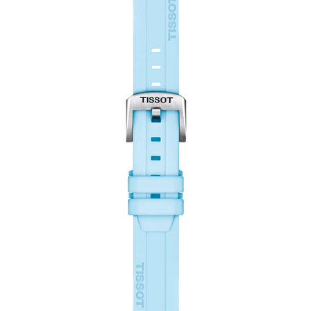 Zoom on Tissot Official Blue Silicone Strap Lugs 18 mm