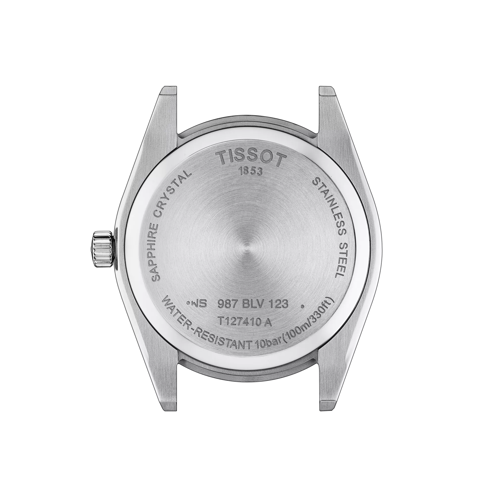 Back view of the watch case Tissot Gentleman