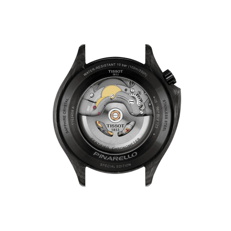 Vista posterior de la caja del reloj Tissot Pinarello 43mm