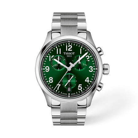 Front view of the watch Tissot Chrono L 42mm with shadow