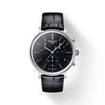 Front view of the watch Tissot Carson Premium Chronograph with shadow