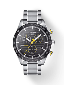 Front view of the watch Tissot PRS 516 Chronograph with shadow