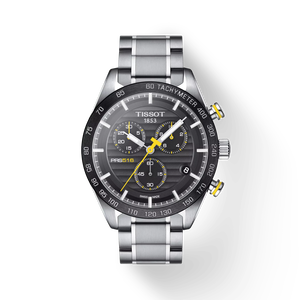 Front view of the watch Tissot PRS 516 Chronograph with shadow