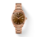 그림자가 있는 티쏘 PR 100 쿼츠 34mm 시계의 전면 보기