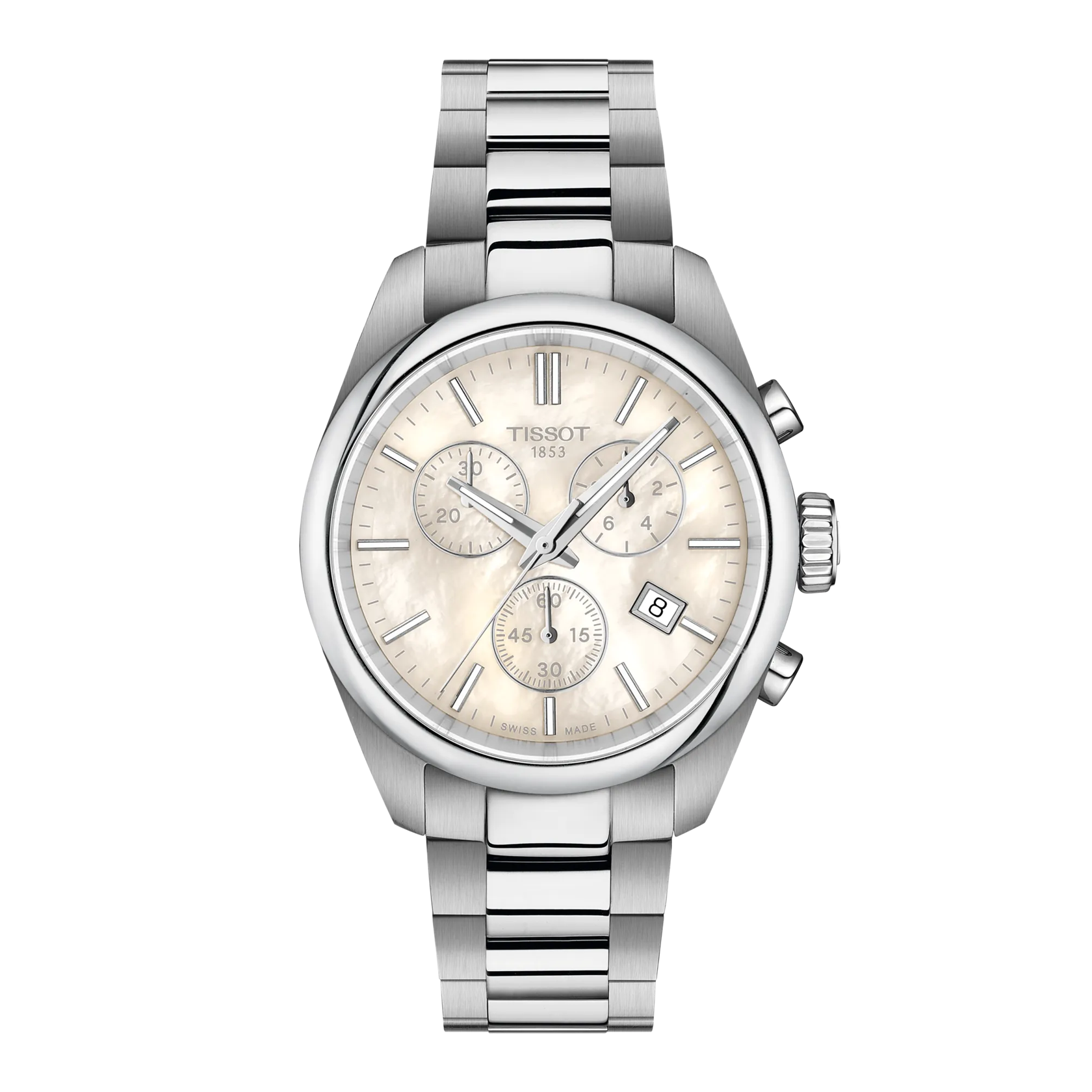 Front view of the watch Tissot PR 100 36mm