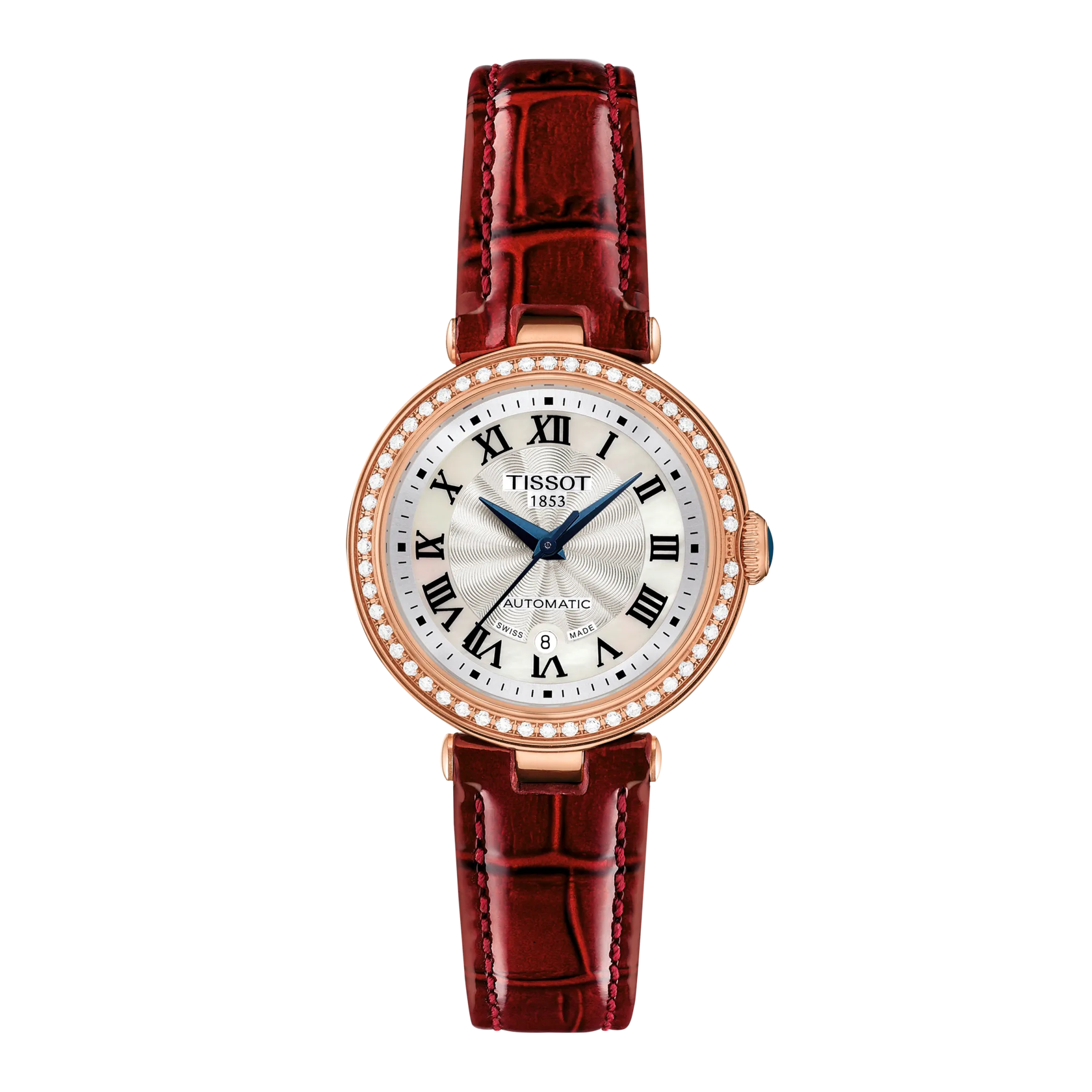 Front view of the watch Tissot Bellissima Automatic Lady