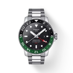 Front view of the watch Tissot Seastar 1000 Powermatic 80 GMT with shadow