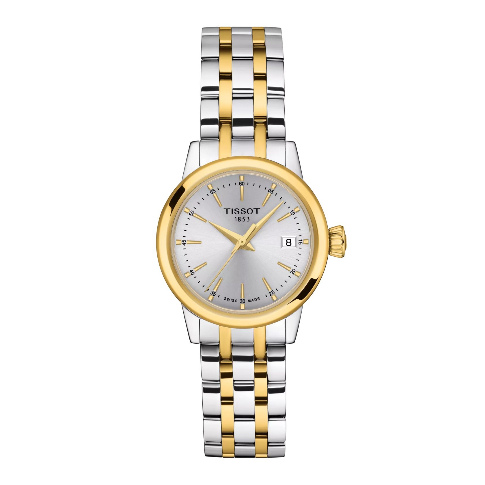 Vue de face de la montre Tissot Classic Dream 28mm