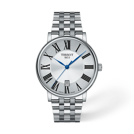 TISSOT カーソン プレミアム 40mm の正面図・影あり