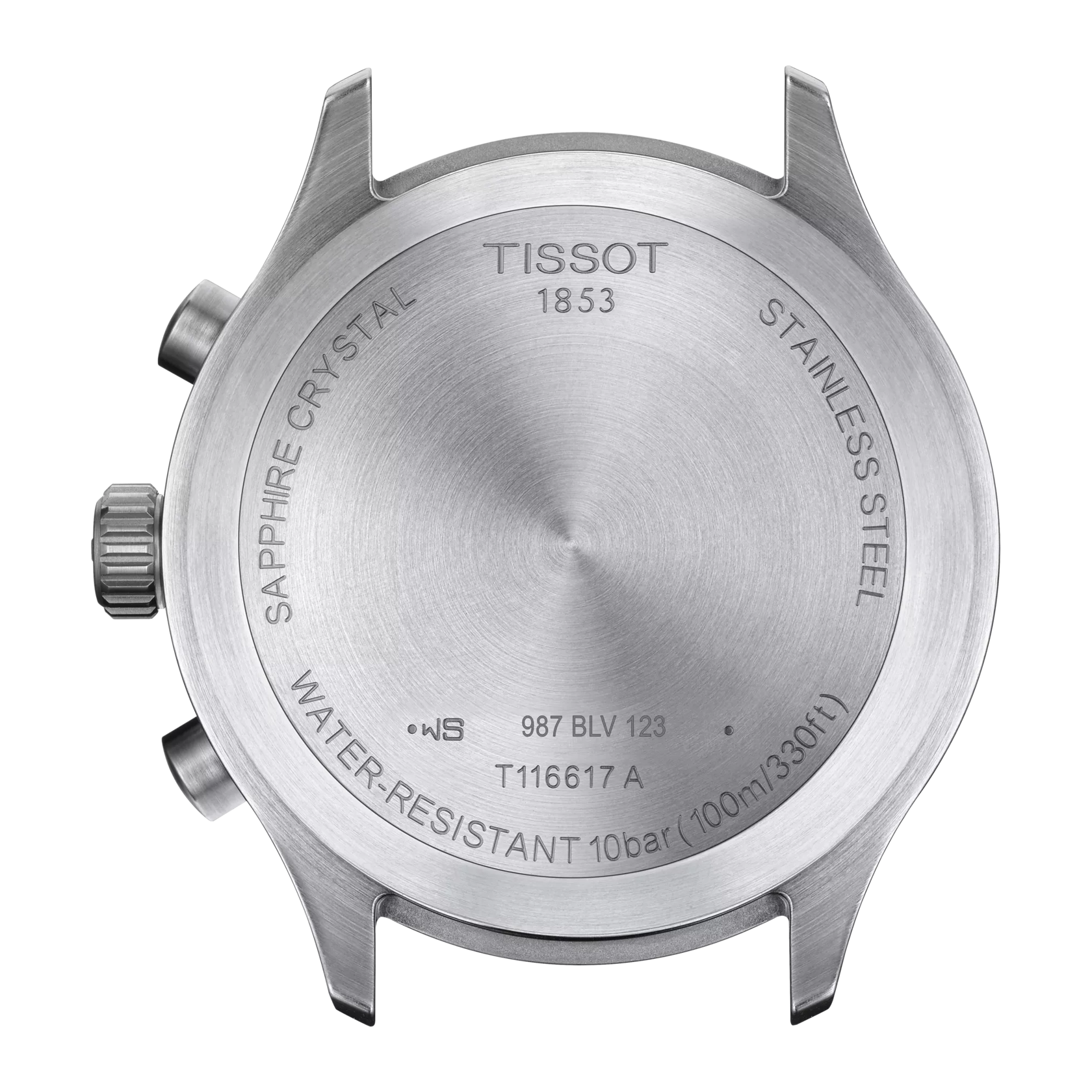 Back view of the watch case Tissot Chrono XL