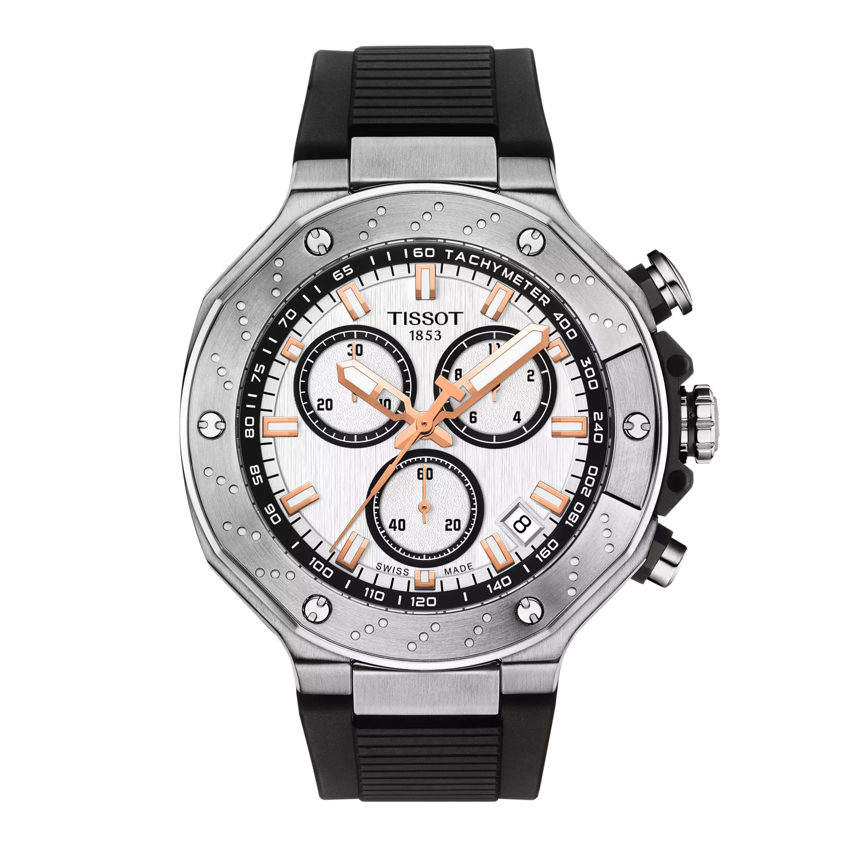 Front view of the watch Tissot T-Race 45mm