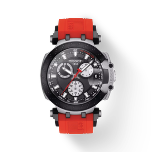 Front view of the watch Tissot 競速系列計時款 with shadow