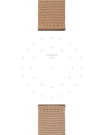 Focus on the lugs of Tissot Official Beige Fabric Strap Lugs 22 mm