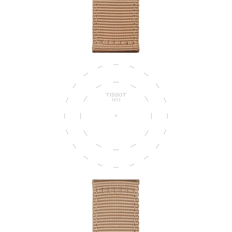 티쏘 정품 베이지 패브릭 스트랩 러그 22 mm 의 러그에 초점