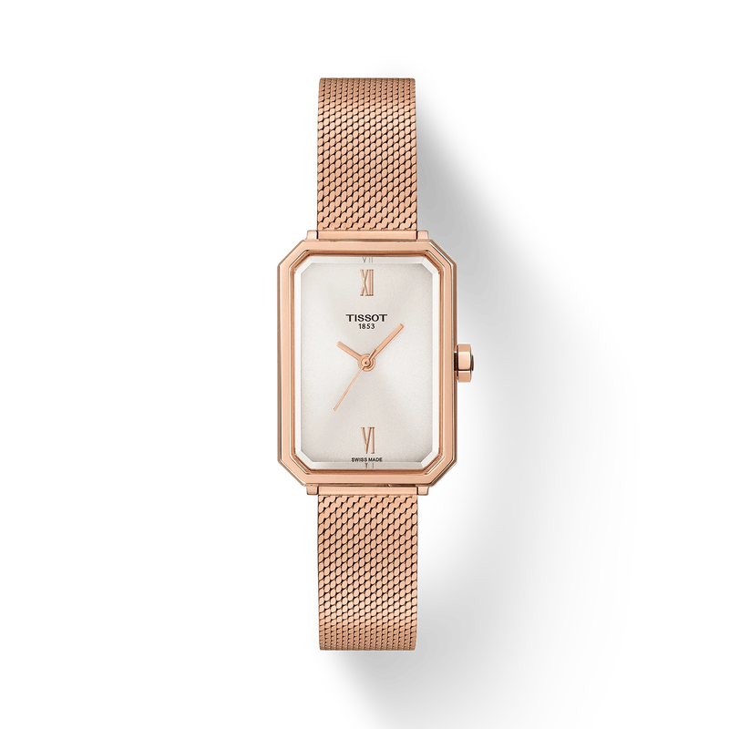 Front view of the watch Tissot SRV 30mm with shadow