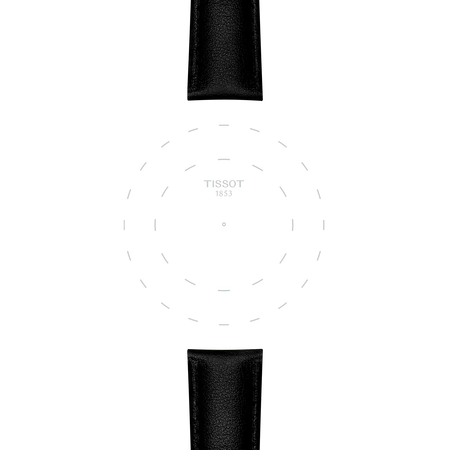 Focus on the lugs of Tissot Official Black Synthetic Strap Lugs 18 mm