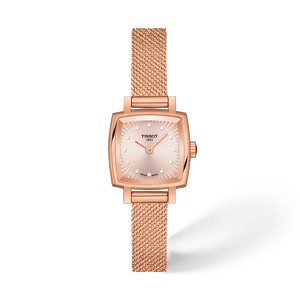 Front view of the watch Tissot Lovely Square 20x20mm with shadow