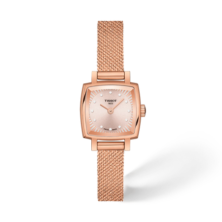 Front view of the watch Tissot Lovely Square 20x20mm with shadow