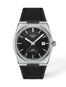 Front view of the watch Tissot PRX 40mm with shadow