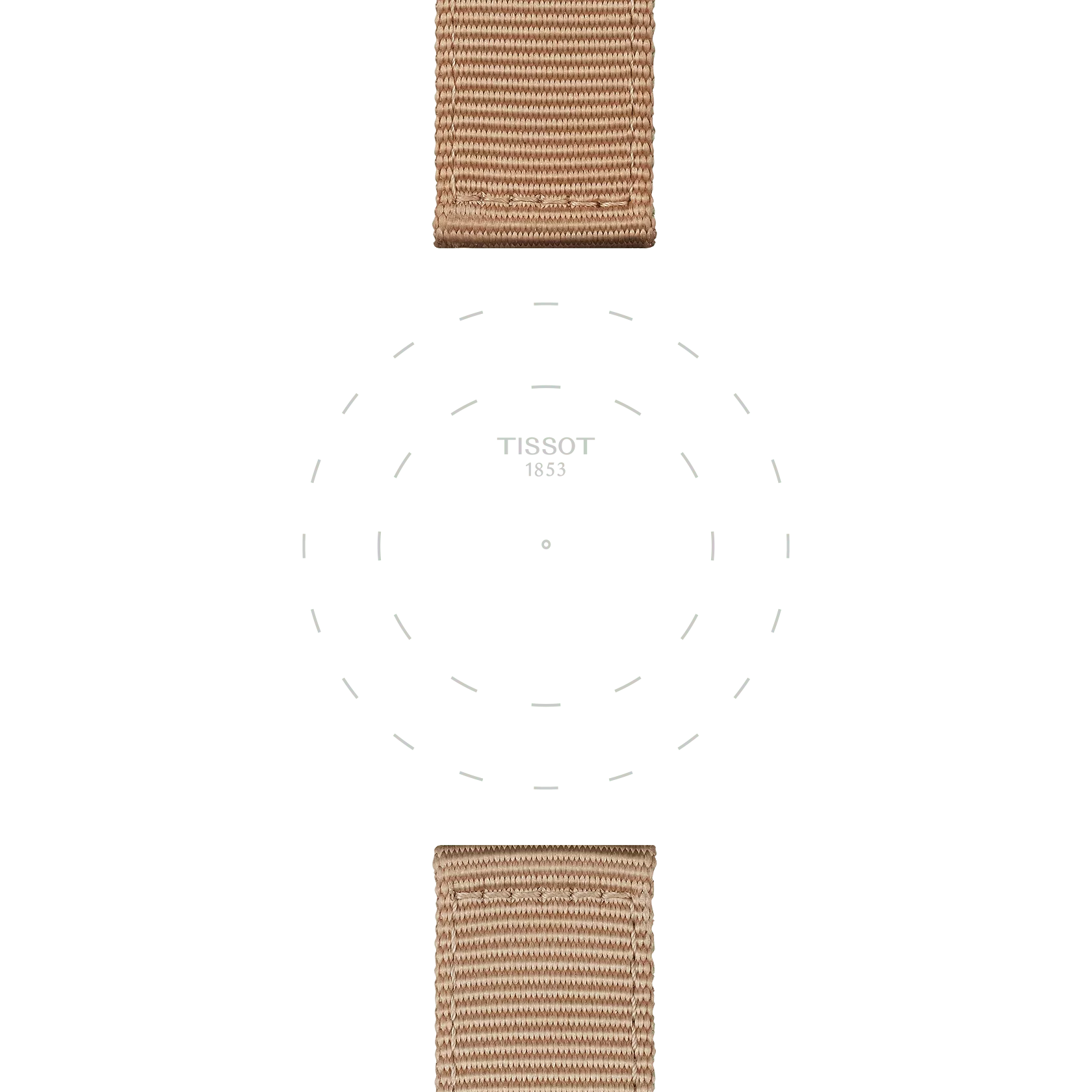 Focus on the lugs of Bracelet officiel Tissot tissu beige entre-cornes 22 mm