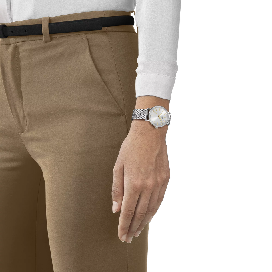 Simulation of the watch Tissot Everytime 34mm on a wrist