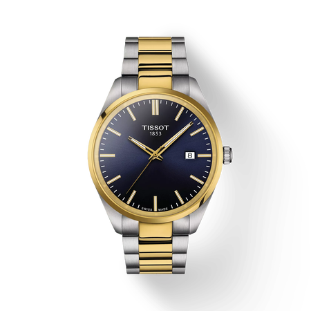 Front view of the watch Tissot PR 100 40mm with shadow