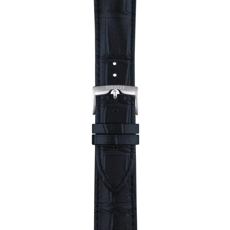 Zoom on Tissot Official Blue Leather Strap Lugs 22mm