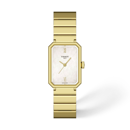 Front view of the watch Tissot SRV 30mm with shadow