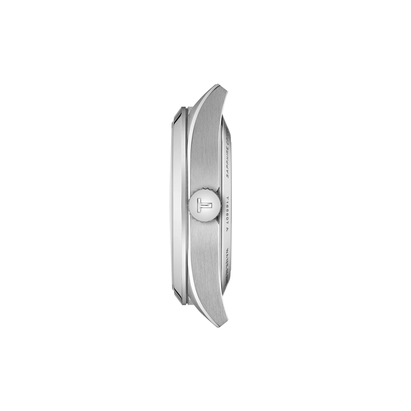 Profile view of the watch case Tissot Gentleman 38mm