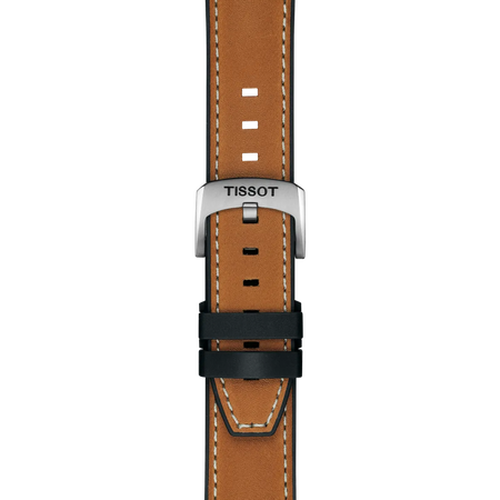 Zoom on Tissot Official Light Brown Leather Strap Lugs 21 mm