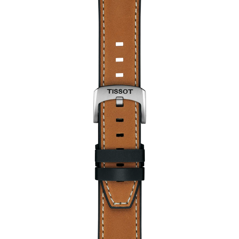 Zoom on Tissot Official Light Brown Leather Strap Lugs 21 mm