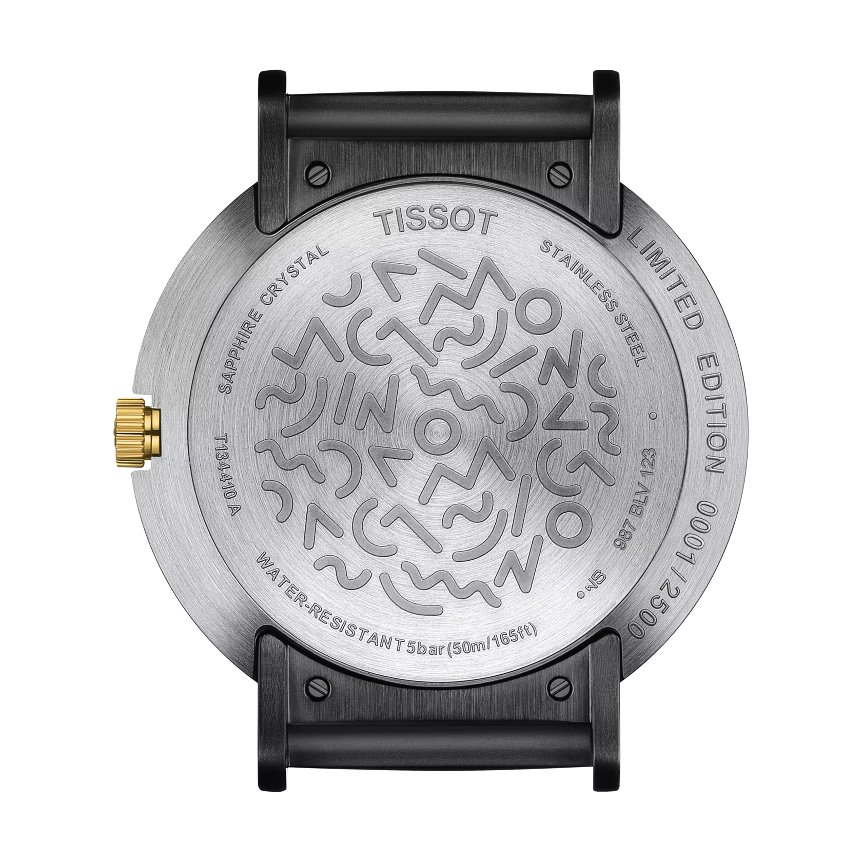 มุมมองด้านหลังของตัวเรือนนาฬิกา Tissot Heritage Memphis Gent