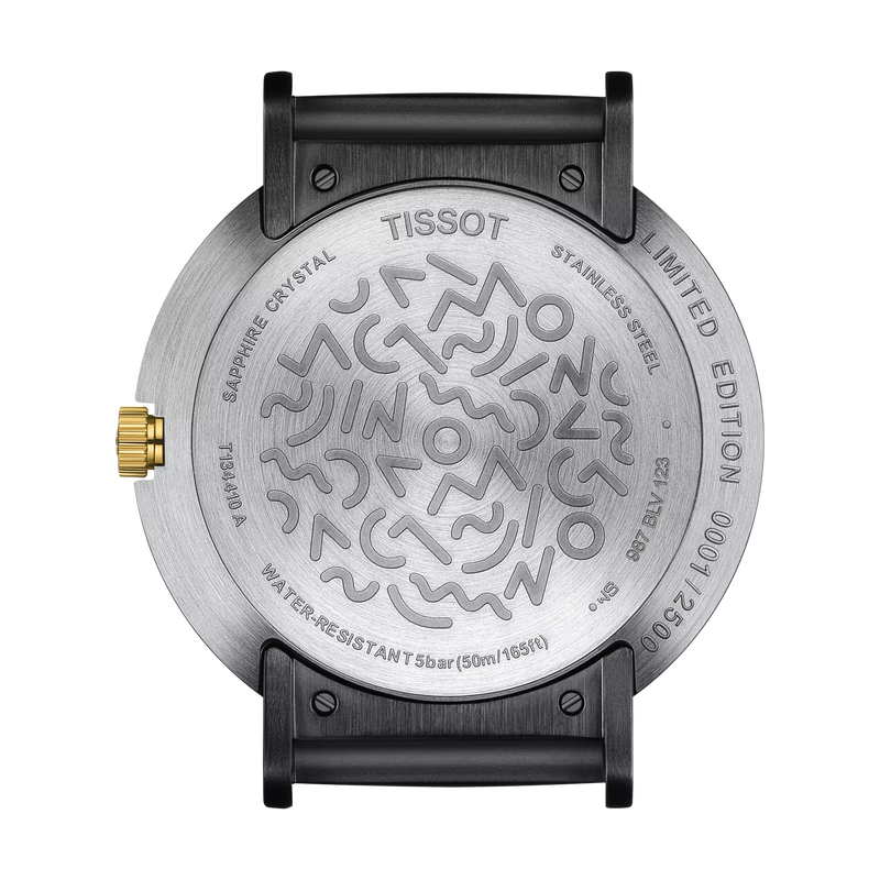 มุมมองด้านหลังของตัวเรือนนาฬิกา Tissot Heritage Memphis Gent