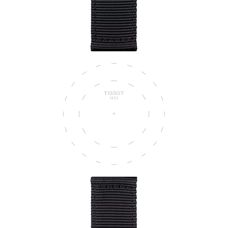 Centrarse en las asas de Correa negra textil oficial Tissot 22 mm