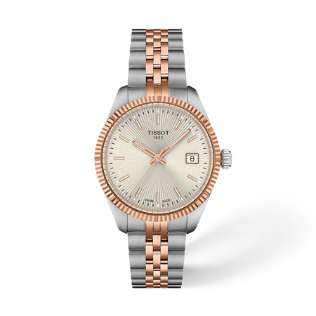 Front view of the watch Tissot Ballade 34mm with shadow