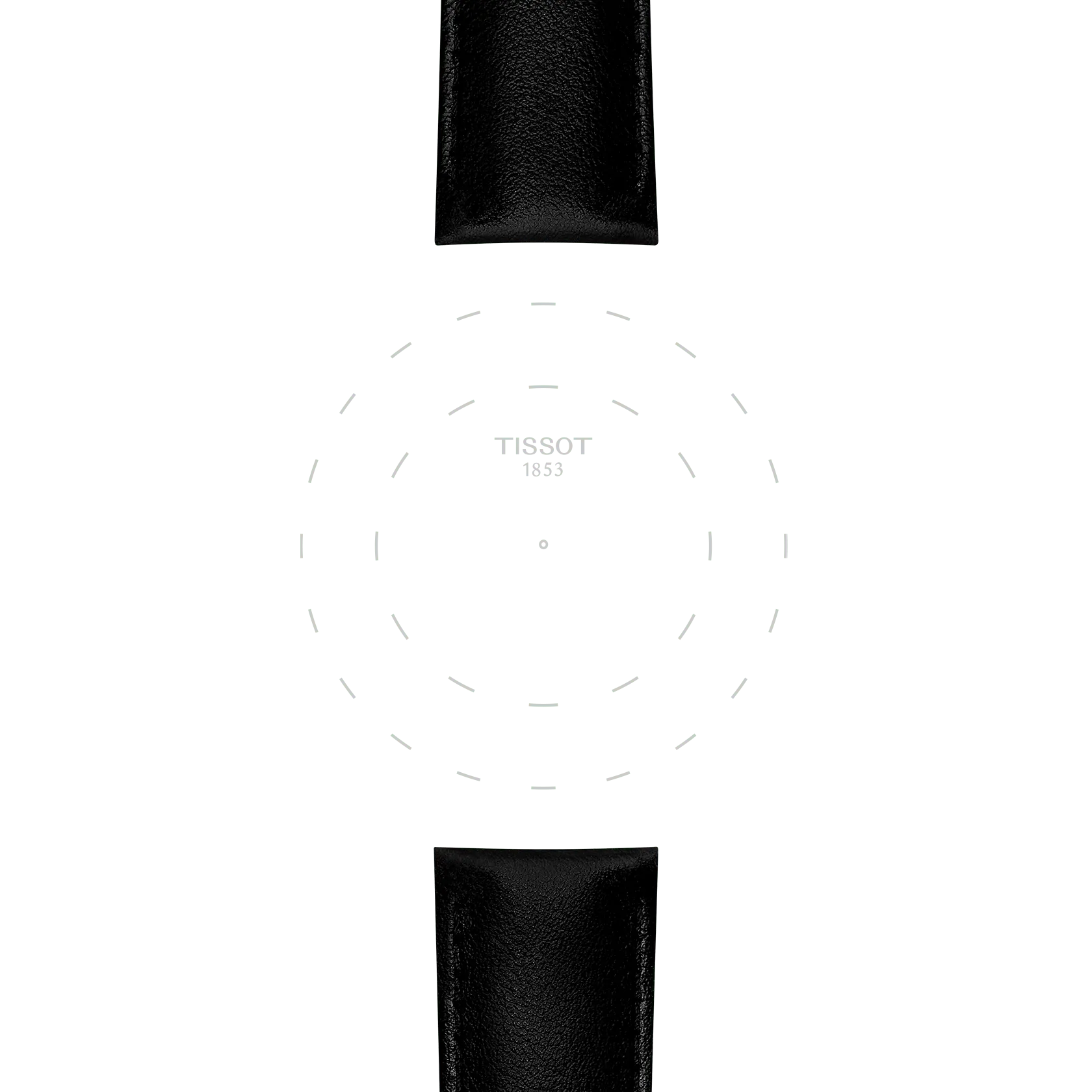 티쏘 정품 블랙 합성 비건 스트랩 러그 22MM 의 러그에 초점